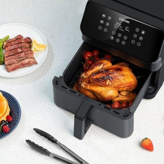 Freidora de aire Cosori Premium II Chef Edition 6.2L 1700W mit 12 Programmen Schwarz mit Zubehör