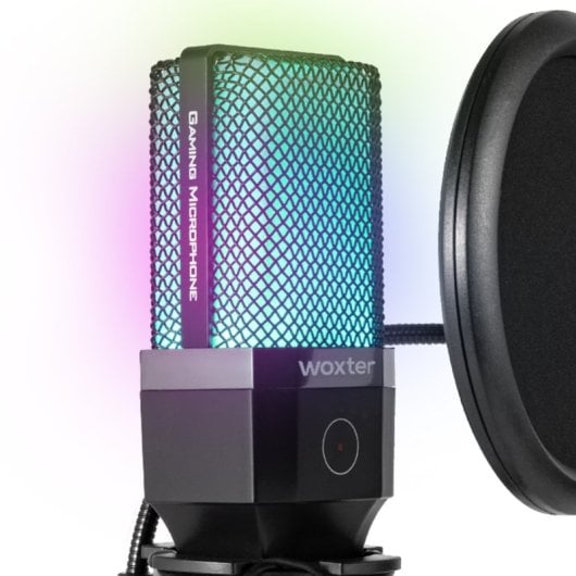Woxter Mic Studio 65 RGB-Kondensatormikrofon für Streaming, Schwarz