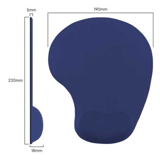 Ociodual Mauspad mit Gel-Handgelenkauflage, ergonomisch, dunkelblau