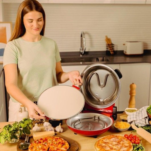 Cecotec Fun Pizza&Co Mamma Mia Horno Eléctrico para Pizza 1200W Rojo