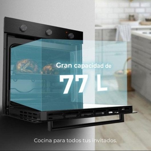 Horno elettrico Cecotec Bolero Hexa C136000 77 L Nero con funzione vapore e autolavaggio