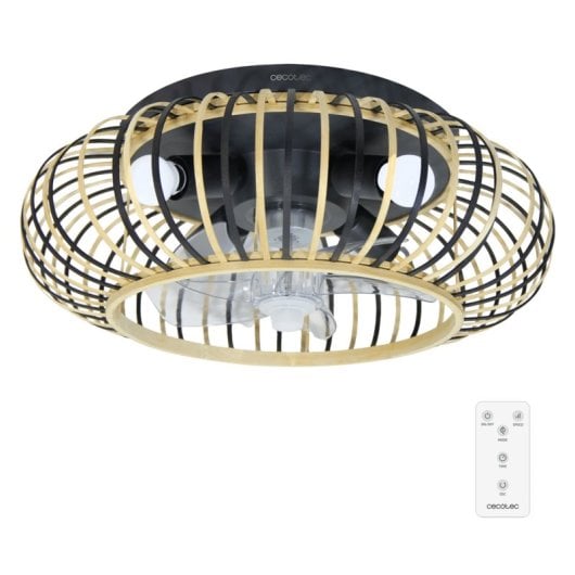 Ventilador de Techo Cecotec EnergySilence Lampaero 600 Natural DC 20W Madera Luz LED 5 aspas Control Remoto