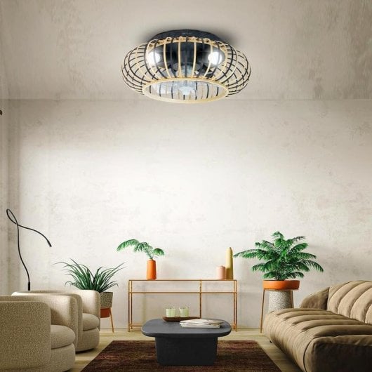 Ventilador de Techo Cecotec EnergySilence Lampaero 600 Natural DC 20W Madera Luz LED 5 aspas Control Remoto