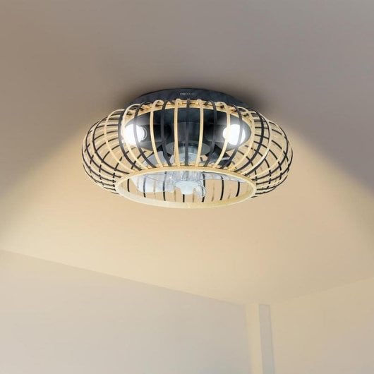 Ventilador de Techo Cecotec EnergySilence Lampaero 600 Natural DC 20W Madera Luz LED 5 aspas Control Remoto
