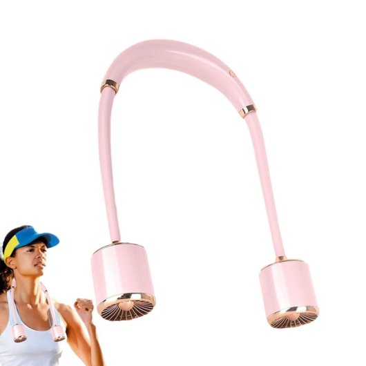 Klack Ventilador de Cuello Recargable por USB Rosa