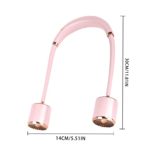 Klack Ventilador de Cuello Recargable por USB Rosa