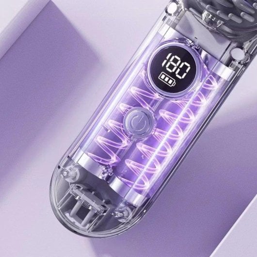 Escova Modeladora Klack Inalâmbrica Queratina 9 Temperaturas Base de Carga Compacta