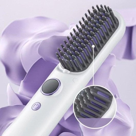 Escova Modeladora Klack Inalâmbrica Queratina 9 Temperaturas Base de Carga Compacta