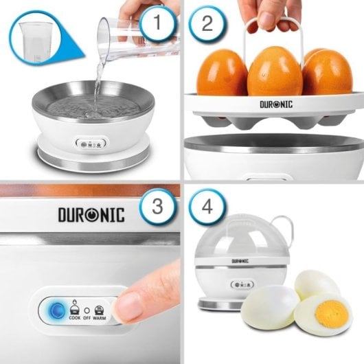 Duronic EB27 Hervidor de Huevos 400W 7 Huevos Avisador Sonoro Función Mantener Caliente