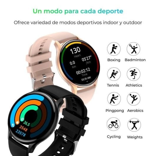 Ksix Core Bluetooth 46mm AMOLED Jaune Taille Unique IP67 SpO2 Pulsomètre Suivi Sommeil