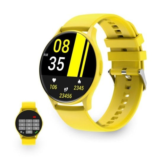 Ksix Core Bluetooth 46mm AMOLED Jaune Taille Unique IP67 SpO2 Pulsomètre Suivi Sommeil