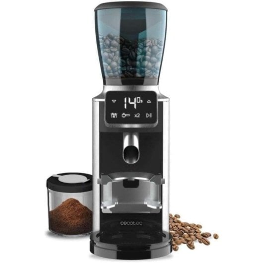 Moulin à café Cecotec SteelMill Touch inox 30 niveaux 300g 200W écran LED