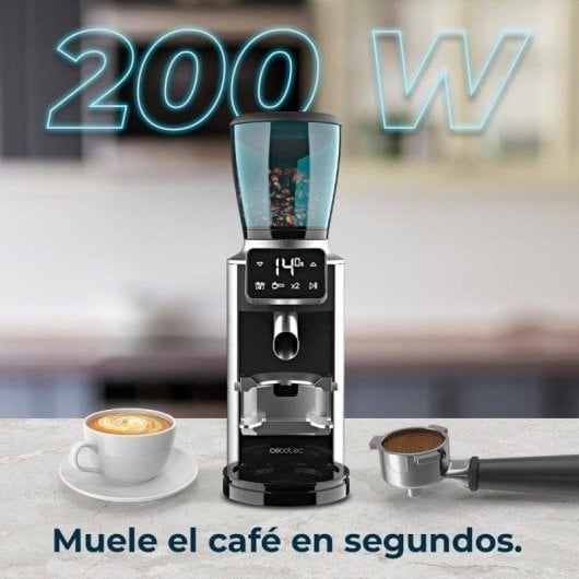 Moulin à café Cecotec SteelMill Touch inox 30 niveaux 300g 200W écran LED