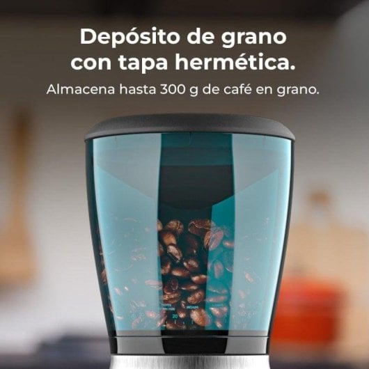 Moulin à café Cecotec SteelMill Touch inox 30 niveaux 300g 200W écran LED