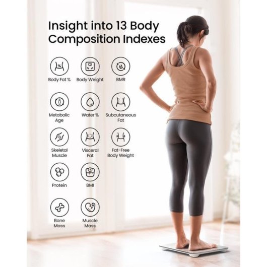 Bilancia Impedenziometrica Renpho Elis Aspire C Fino a 182,5 kg 13 Indici Wi-Fi Bluetooth