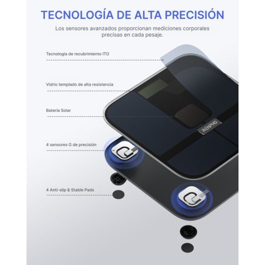 Balance Impédancemètre Renpho Elis Solar 2 Noire Jusqu'à 13 Paramètres Wi-Fi Bluetooth