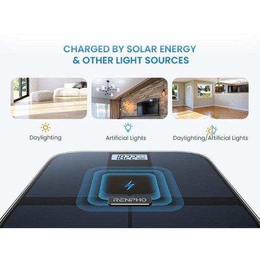 Balance Impédancemètre Renpho Elis Solar 2 Noire Jusqu'à 13 Paramètres Wi-Fi Bluetooth
