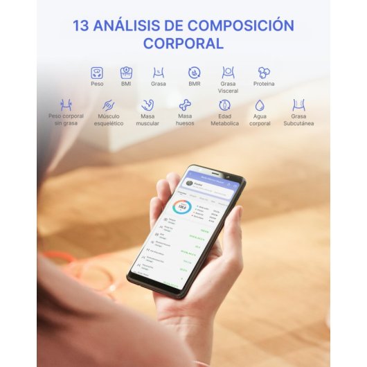 Balance Impédancemètre Renpho Elis Solar 2 Noire Jusqu'à 13 Paramètres Wi-Fi Bluetooth