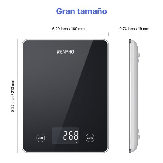 Küchenwaage Renpho Calibra 1L Schwarz Bluetooth LED-Timer 5kg