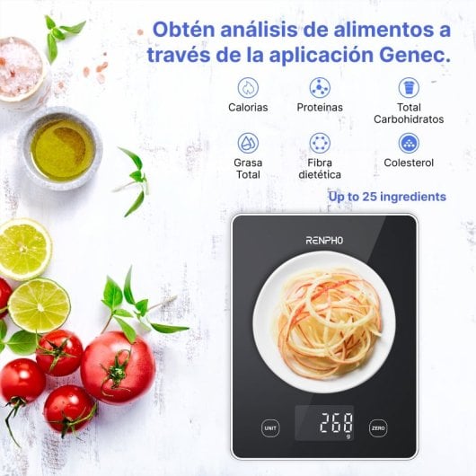 Küchenwaage Renpho Calibra 1L Schwarz Bluetooth LED-Timer 5kg