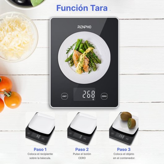 Küchenwaage Renpho Calibra 1L Schwarz Bluetooth LED-Timer 5kg