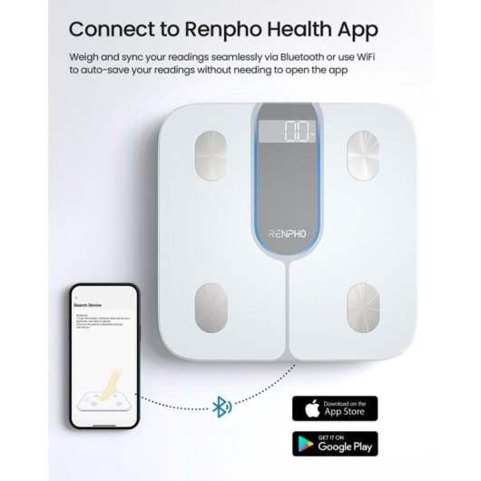 Balança Bioimpedancia Renpho Elis 1C Até 182,5 kg 13 Índices Bluetooth Wi-Fi