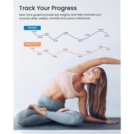 Balança Bioimpedancia Renpho Elis 1C Até 182,5 kg 13 Índices Bluetooth Wi-Fi