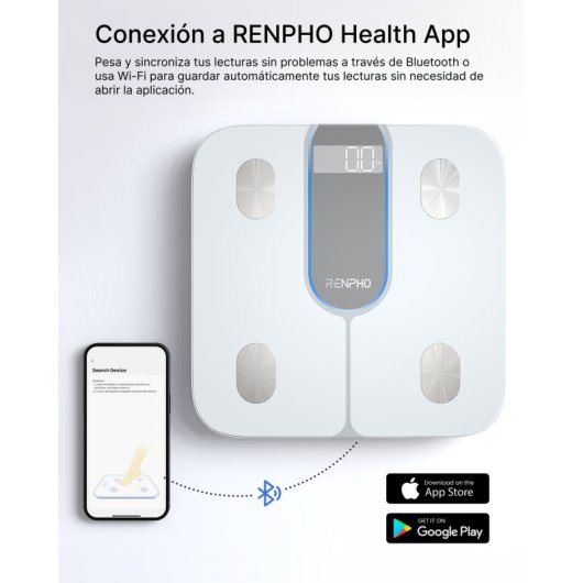 Balança Bioimpedancia Renpho Elis 1C Até 182,5 kg 13 Índices Bluetooth Wi-Fi