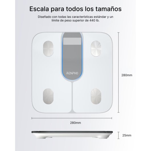 Balança Bioimpedancia Renpho Elis 1C Até 182,5 kg 13 Índices Bluetooth Wi-Fi