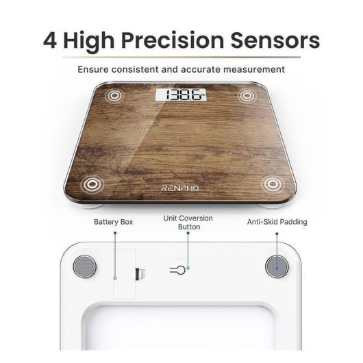 Balança Digital Renpho Core 1S Até 180 kg Ecrã LED Base Antiderrapante