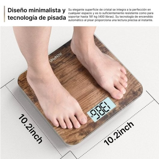 Pèse Personne Électronique Renpho Core 1S Jusqu'à 180 kg Écran LED Base Antidérapante
