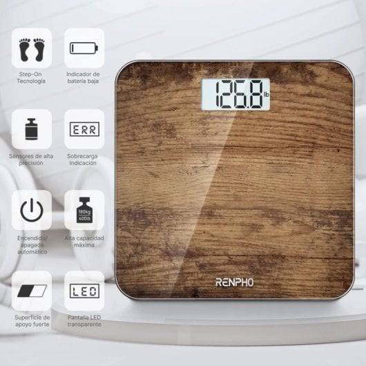 Pèse Personne Électronique Renpho Core 1S Jusqu'à 180 kg Écran LED Base Antidérapante