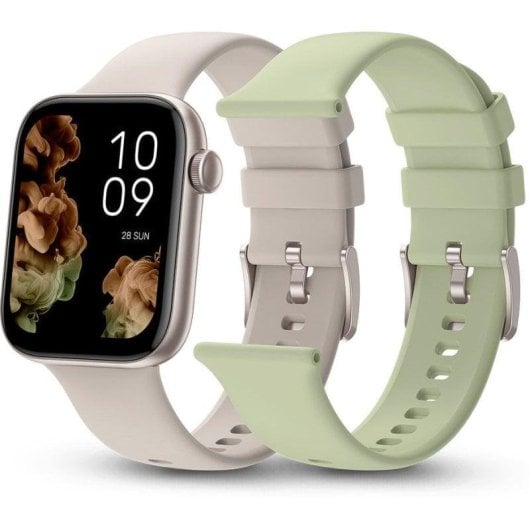 SPC Smartee Duo 2 Bluetooth 46mm AMOLED Beige Verde IP68 SpO2 Correa Extra