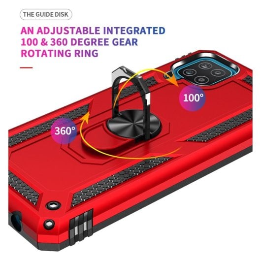 Max Power Digitale Magnet-Schutzhülle mit Drehring, Rot, für Samsung Galaxy A12/M12