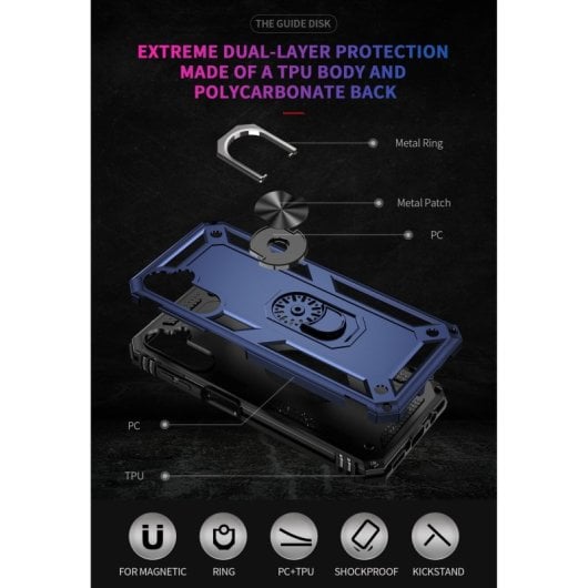 Max Power Digitale Magnet-Schutzhülle mit Drehring, Blau, für Samsung Galaxy A14