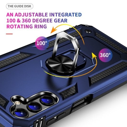 Max Power Digitale Magnet-Schutzhülle mit Drehring, Blau, für Samsung Galaxy A14