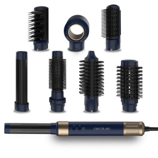 Modelador Multifuncional Cecotec Bamba CeramicCare AirGlam Blue 1400W Cerâmica Iónica Coanda 3 Temperaturas 8 Acessórios Azul