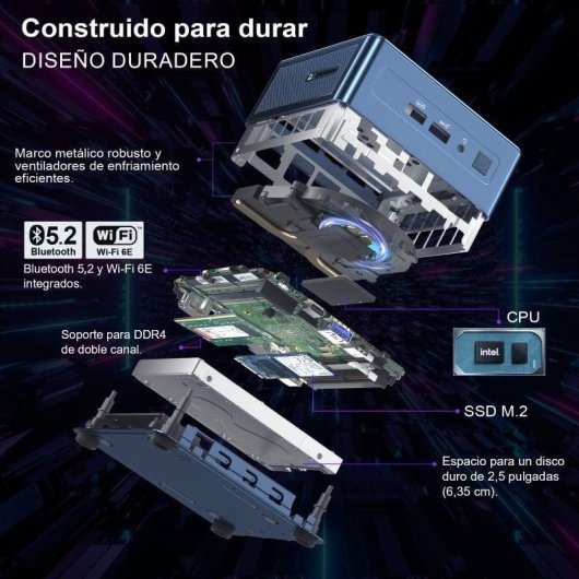 Mini PC GEEKOM Mini IT12 Intel Core i5-12450H/16GB/512GB SSD/Iris Xe/Windows 11