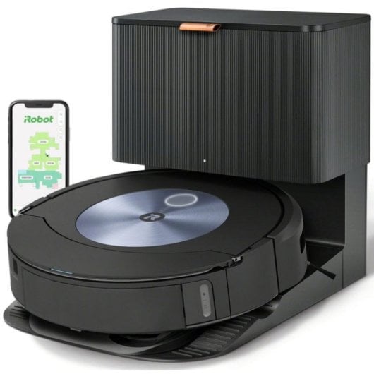 Aspirador Robô com Mopa iRobot Roomba J7 plus Com Esvaziamento Automatico Navegação PrecisionVision 10.000Pa Controlo por Voz IA