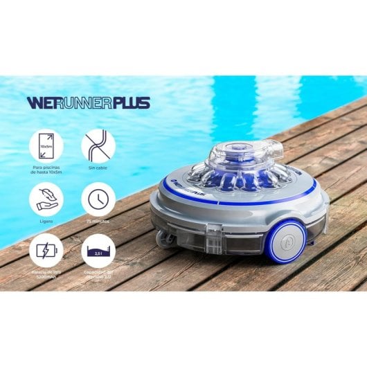 Nettoyeur de piscine à batterie Gre RBR75 pour piscines hors sol et creusées