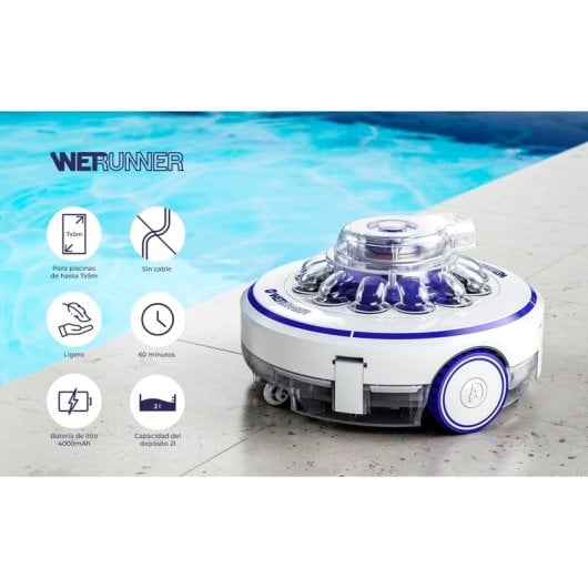 Gre RBR60 Robot de Limpeza a Bateria para Piscinas Elevadas e Enterradas