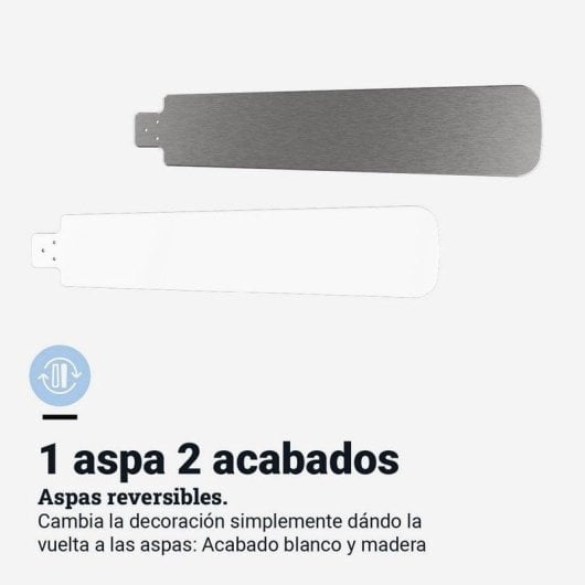 Ventilatore da soffitto universale blu Siroco 6042X a 3 velocità con luce e telecomando 55W