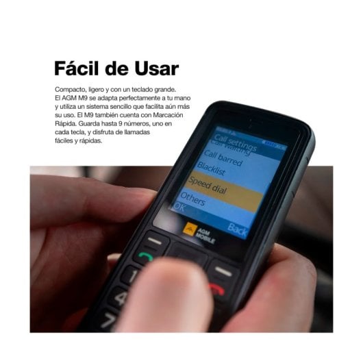 AGM M9 4G Móvil Básico para Personas Mayores Rugerizado Floating Black