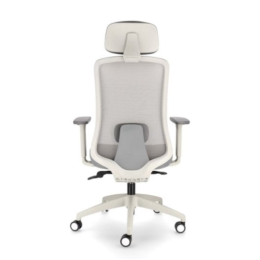 Cadeira ergonômica de malha Spacio Ardena com apoio de cabeça cinza
