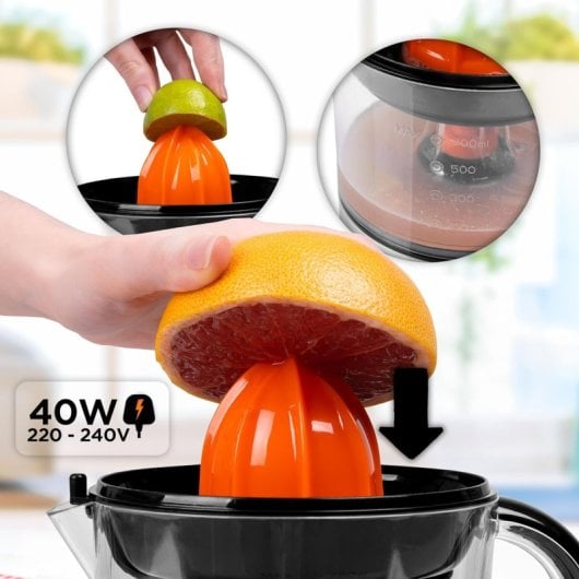 Duronic JE407 Exprimidor de Naranjas Eléctrico 40W 700ml Bpa Free Apto Para Lavavajillas
