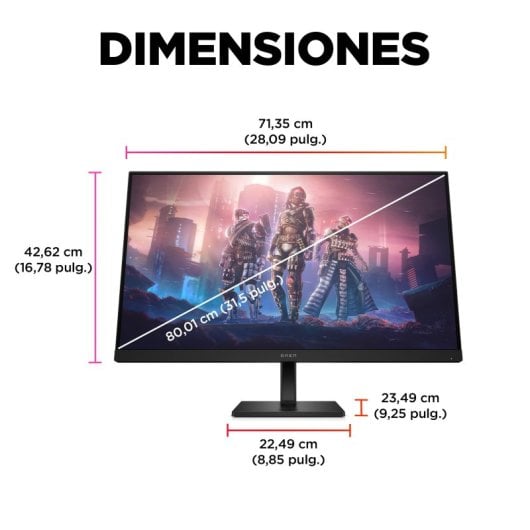 HP OMEN by HP OMEN by 31.5 inch QHD 165Hz Gaming Monitor - OMEN 32q Monitor PC 80 cm (31.5") 2560 x 1440 Pixel Quad HD Nero