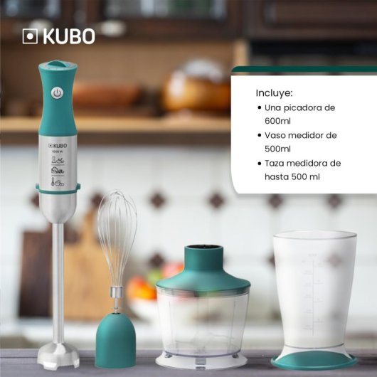 Kubo Batidora de Mano 3 en 1 1000W Verde/Inox
