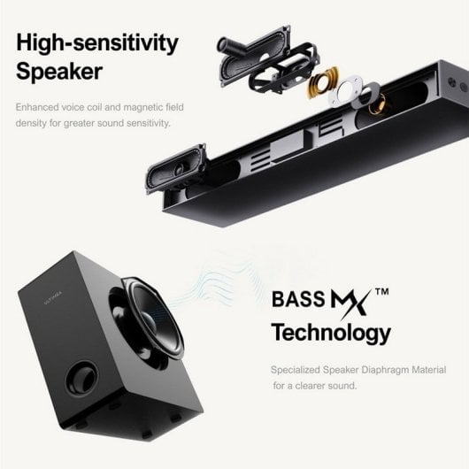 Ultimea Nova S50 Barra de Sonido 2.1 con 3 Altavoces Negros