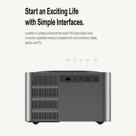 Projetor Ultimea Apollo P40 FullHD 700 Lúmenes 150" LED LCD Smart WiFi 5G Portátil