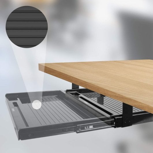 Duronic DKTSX2 Plataforma Teclado/ratón Mesa Instalación Pinza Ahorro Espacio Negro